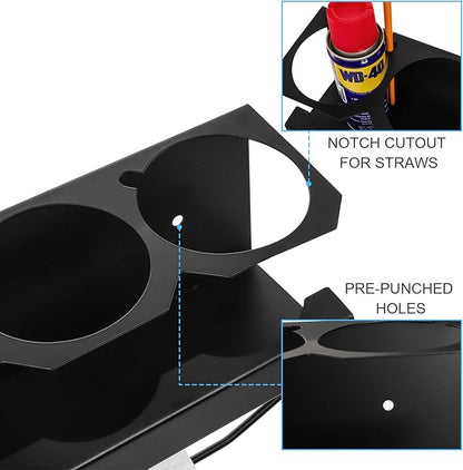 Cedilis 2 Pack Aerosol Spray Can Holder Rack with Paper Towel Holder, Wall Mounted Steel Spray Bottle Organizer, Black Spray Paint Can Holder for Garage and Workspace, Mounting Accessories Included