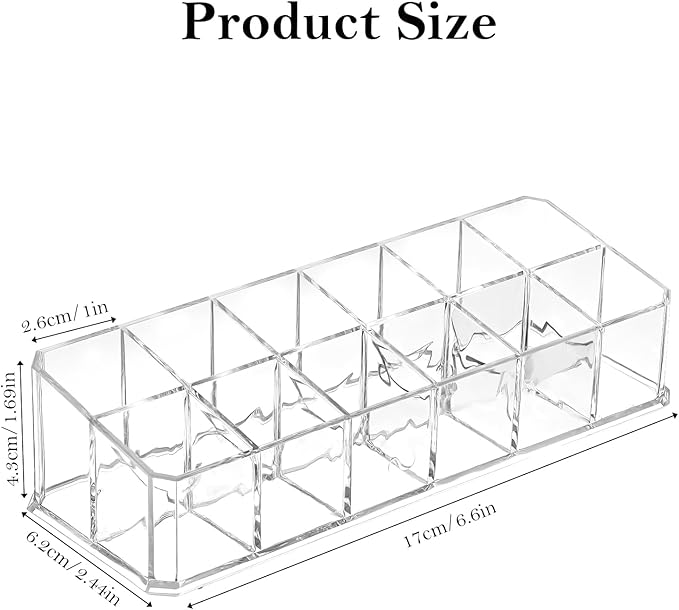 4 PCS Acrylic Lipstick Organizer, Lipstick Holder, 12-Slot Lip Gloss Holder, Beauty Makeup Storage Display Cosmetic Organizer