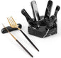 Marble Utensil Rest Black Zebra Kitchen Counter Spoon and Fork Holder, Cutlery Rest for Daily Kitchen Use, Modern Countertop Accessory