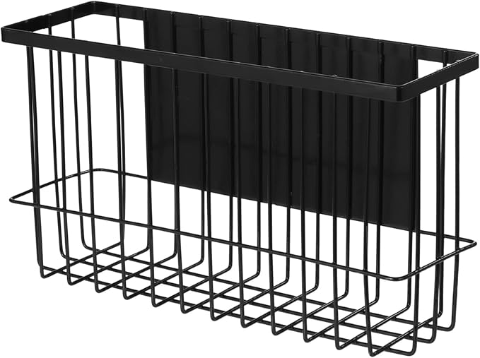 Adsorptive Refrigerator Organizer Basket, No Installation Fridge Organizer, Fridge Side Rack for Microwave Oven Cabinet Pantry, Kitchen Spice Storage Holder, No Drilling Metal Basket