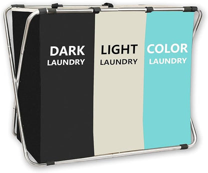 1-Pack Large Laundry Basket, Waterproof, Freestanding Laundry Hamper, Collapsible Tall Clothes Hamper with Handles for Clothes Toys in the Dorm & Family Closet Storage and Organizer (Green)