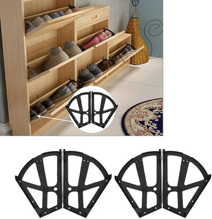 4Pcs/Set Home Furniture Shoes Drawer Cabinet Hinge Flip Plate Frame Turning Rack Accessory Replacement Fittings Stainless Steel for Kitchen Living Room