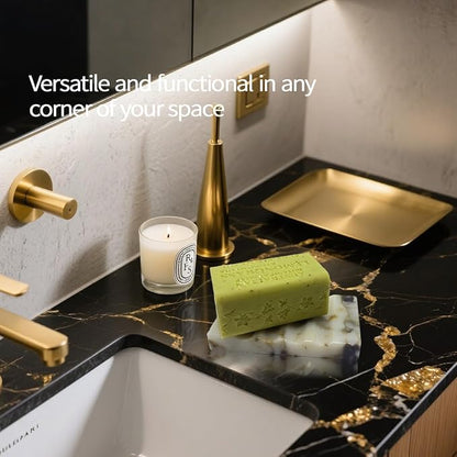 WeDoDecor Marble Soap Dish for Shower - Natural Stone Tray Stand Organizer, Decorative Bar Soap Holder | Non-Slip, Luxury Bath Accessories (Violet)