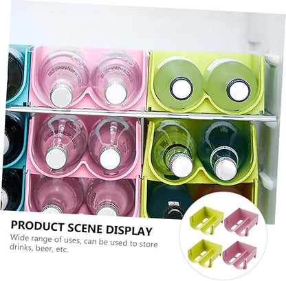 ABOOFAN 4Pcs Stackable Beer Can Storage Racks Refrigerator Storage Box for Drinks Organization for Home Kitchen Pantry and Bar Stylish Design