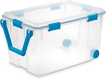 STERILITE 120 QT. Plastic Storage Container with Gasket Latch LID in Clear, 12-Pack