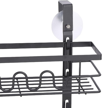 SUNGOOYUE Hanging Metal Over Door Organizer, Sturdy Kitchen Storage Solution, Adjustable Door Shelf for Easy Access
