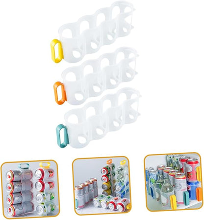 PRETYZOOM 3pcs Fridge Soda Can Organizer Can Cooler Beer Storage Dispenser Produce Containers for Fridge Versatile Beverage Holder Random Color