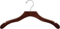 Wavy Wood Top Hanger, Box of 100 Space Saving 17 Inch Wooden Hangers w/Walnut Finish & Chrome Swivel Hook & Notches for Shirt Jacket or Dress