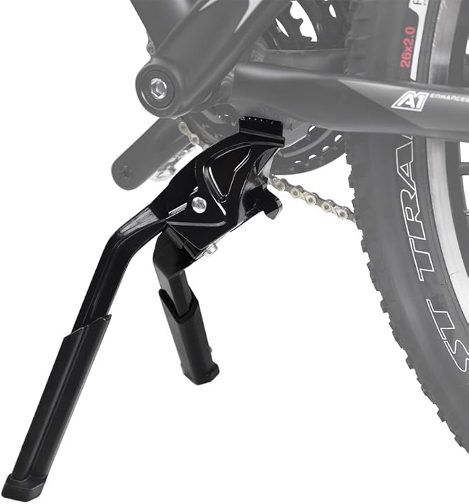 BV Bike Stand Heavy Duty for 24"-28" E-Bike - Bike Kickstand Supports Up to 77 lbs - Adjustable & Foldable Kickstand for Adult Bike with Center Mount & Secure Support - Strong & Durable for Ebikes