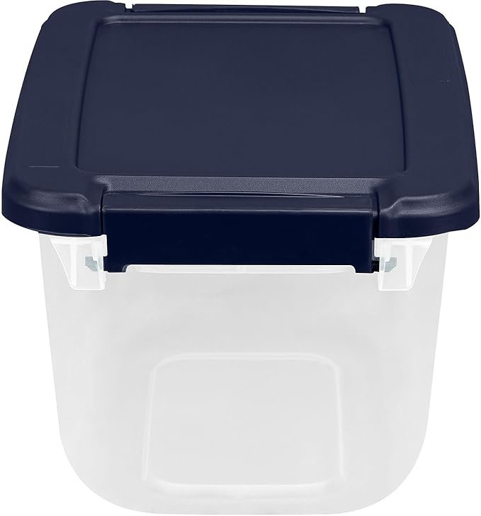 Hefty Home Logic 6.5 Qt. Latch Lid Storage Tote, Clear/White, 8/Pack (HLCOM7249010759)