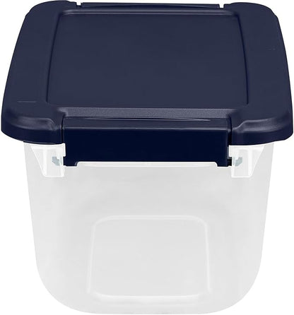 Hefty Home Logic 6.5 Qt. Latch Lid Storage Tote, Clear/White, 8/Pack (HLCOM7249010759)