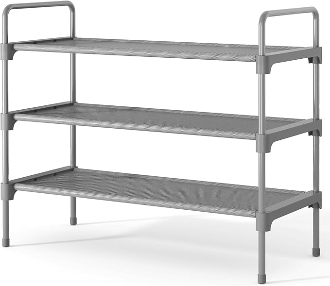 Kitsure Shoe Rack for Closet, Sturdy and Long-Lasting Shoe Shelf, Shoe Rack for Entryway, Personalized DIY Shoe Organizer, Shoe Rack Organizer for Space-Saving, 27.6" x 11.8" x 22.6", Grey