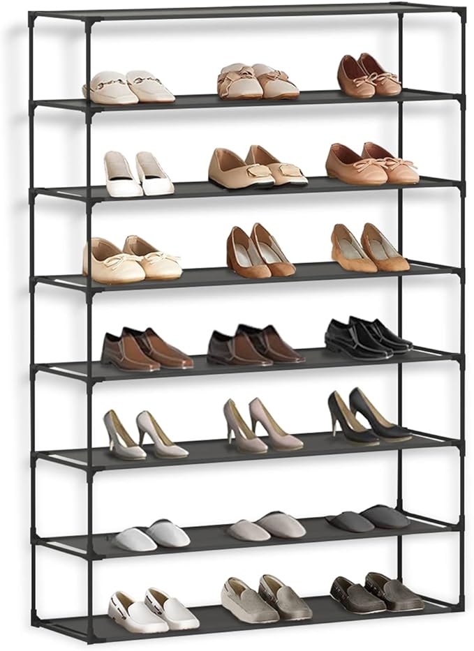 Jerry & Maggie Simple Trending 8 Tier Stackable Shoe Rack for Garage, Shoe Rack for Entrance Small Space for Dorm Shoe Racks, Over Door Shoe Rack, Kitchen Storage Shelves Solution