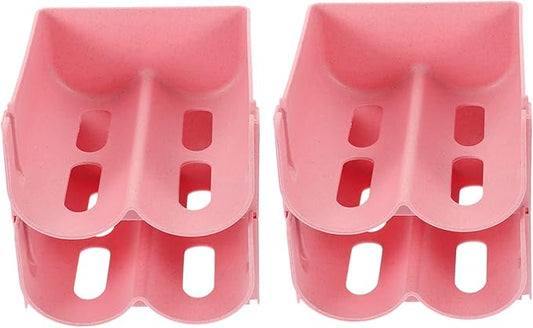 4Pcs Stackable Soda Dispenser Rack Organizer for Fridge Wine Holder and Beverage Storage Space Saving Design for Cans and Bottles Neat Storage Pink