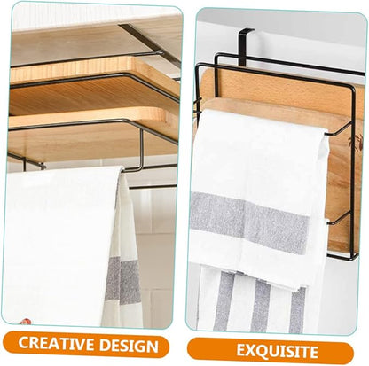 2Pcs Cabinet Organizer Set Over Door Storage Rack with Double Hooks for Towel and Cutting Board Stylish and Space Saving for Spaces for Kitchen Organization