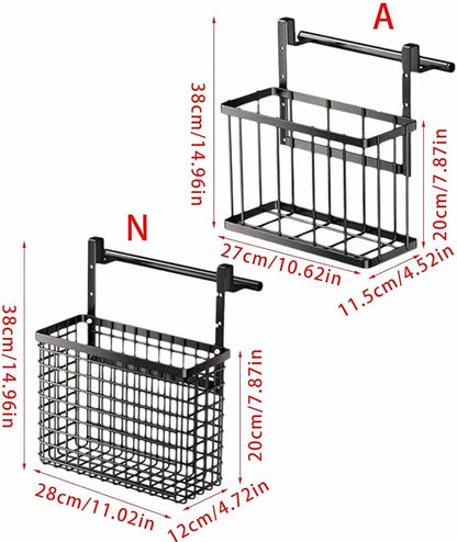 Over The Cabinet Door Organiser Storage Basket with Adjustable Heights for Kitchen and Bathroom Home Organization Tool