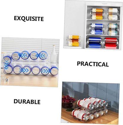Mikinona Double Beverage Storage Box Fridge Organizer for Drinks Soda Can Dispenser Can Holder for Kitchen