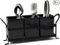 KAQAHIDO Silverware Holder for Party, Drainage Cuterly Holder for Kitchen Counter, Black