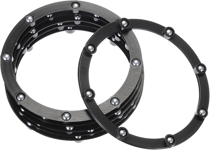MECCANIXITY 4inch Rotating Swivel Stand with Steel Ball Bearings Annular Lazy Susan Base Turntable for Kitchen Corner Cabinets, 98 x 82mm Black Pack of 6