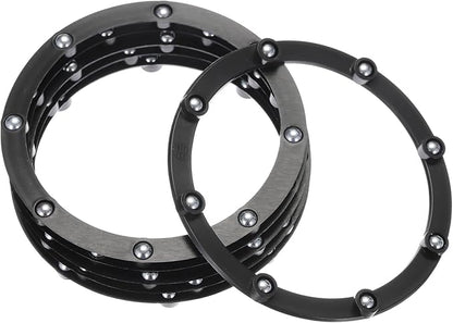 MECCANIXITY 4inch Rotating Swivel Stand with Steel Ball Bearings Annular Lazy Susan Base Turntable for Kitchen Corner Cabinets, 98 x 82mm Black Pack of 6