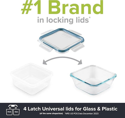 Snapware Plastic Total Solutions (5-Pack, 5.5 Cup) Food Storage Containers Set, Airtight & Leakproof Plastic Locking BPA-Free Lids Tupperware, Freezer Dishwasher Microwave Safe