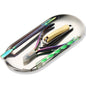 1Pcs Manicure Tools Storage Tray, Oval Stainless Steel Storage Dish Nail Art Accessory Display Tray Jewelry Rhinestone Cosmetic Nail Decorations Organizer Metal Storage Plate (Silver)