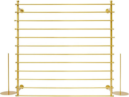 Wall Mounted Display Rack, 12 Layer Wall Wrapping Paper Ribbon Organizer, Scarves Tie & Scarf Rack Belts Towel Holder for Home, Retail Stores, Flower Shop (Gold)