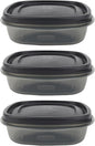 Bundle Food Storage Container Set, Easy Find Lids with Chalk Pen And Chalk Labels (Silver, 3 Cup Pack of 3)