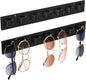 MaxGear Sunglasses Organizer Wall Mount, 2-Pack Acrylic Eyewear Display Holder with 14 Slots, Sunglasses Storage, Includes Adhesive Tape & Screws, Black Wall Mounted Shelf for Closet, Cabinet, Door