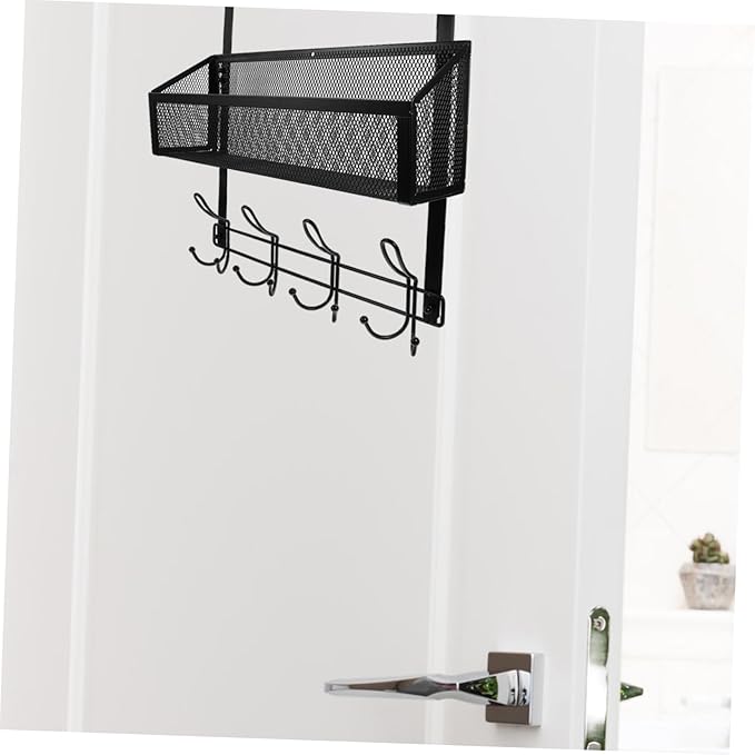 Cabilock Hanging Storage Basket for Front Door Over The Door Organizer Easy Install Multifunctional Modern Style Bathroom Kitchen Bedroom