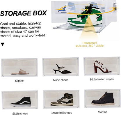 PRETYZOOM 1pc Plastic Shoes Storage Box Side Opening to Clean Organizer for Sneakers Stackable Design for Home Shoe Storage