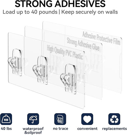YASONIC Shower Caddy 6 Pack Rustproof Shower Organizer, Large Capacity Shower Shelves for Inside Shower, Bathroom Organizers and Storage with Soap Holder and 12 Hooks, Adhesive Shower Storage