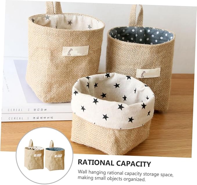 2Pcs Hanging Organizer Bag Stylish Door Wall Storage Pouch for Dorm Room Convenient Space Saver Dual Sided Use Natural Beauty Design for Organizing
