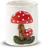dgudgu Mushroom Makeup Brush Holder Ceramic Makeup Brush Organizer White Make Up Brush Holder Organizer