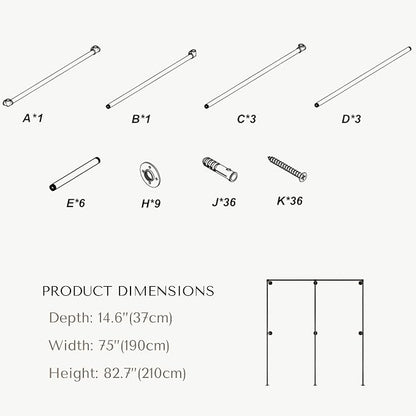 Black Industrial Pipe Clothing Rack 75" W Wall Mounted, Heavy Duty Iron Garment Rack 150 lbs per Rod, Open Closet Organizer for Bedroom Laundry Room Retail Display