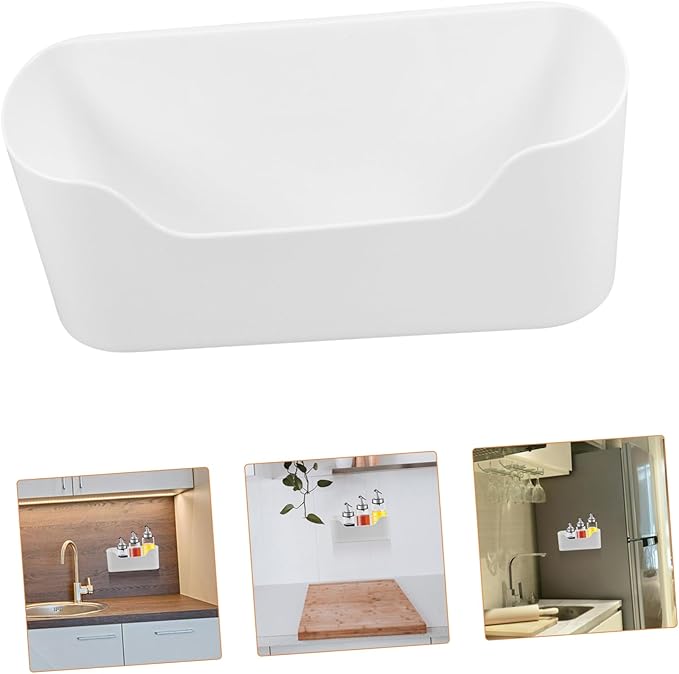 LABRIMP 2pcs Adhesive Kitchen Cabinet Door Organizer Wall-mounted Storage Box for Pantry Bathroom Office Use Material Easy Installation Space-saving Design