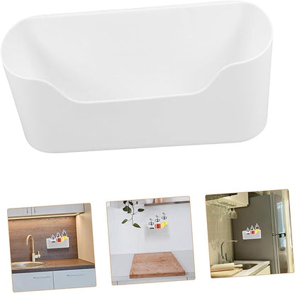 LABRIMP 2pcs Adhesive Kitchen Cabinet Door Organizer Wall-mounted Storage Box for Pantry Bathroom Office Use Material Easy Installation Space-saving Design