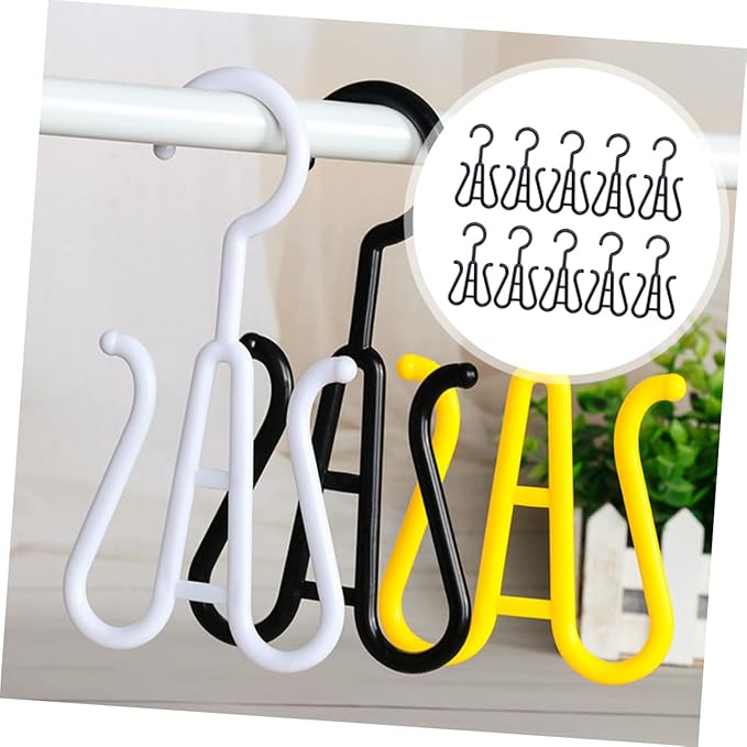 10pcs Plastic Double-Hook Shoe Hanger Drying Rack Sturdy Slippers Organizer for Closet Shop Versatile Hanging Hooks for Shoes Towels and More Space-Saving Design