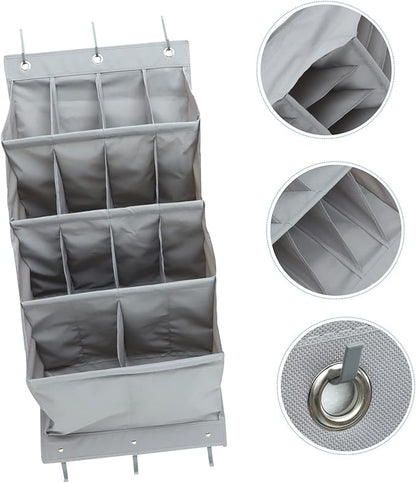 Ciieeo Multi-layer over The Door Organizer Hanging Storage Bag for Shoes Accessories Breathable Space-saving for Home Office Gray