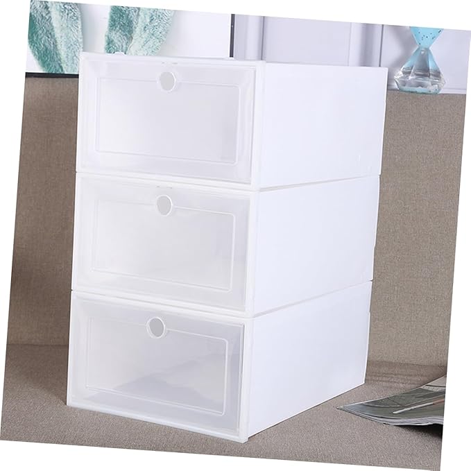 Gatuida 6pcs Transparent Stackable Shoes Box Organizer Drawer Design Shoe Storage Container for Easy Access and Dust