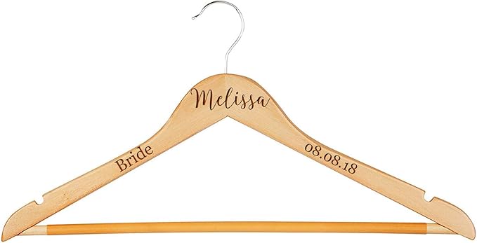Personalize Wood Hanger- Wedding Hanger-Bride Hanger-Wedding Dress Hanger-engreaved Bridesmaid Hanger-Bridal Party Hanger-Wedding-Gift for Bride, Bridesmaid