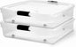 HOMZ 2-Pack Under Bed Storage, Clear Plastic Containers with Lids, 56 Quart, Gray Latch - Stackable Underbed Organizer Bins for Shoes, Bags, Clothes, and Towels