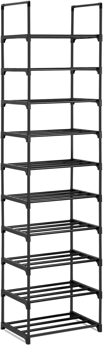 Phyllia 10-Tier Vertical Shoe Rack Organizer,Multipurpose Shoe Shelf Storage, Metal Storage Shelf, Black