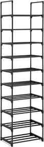 Phyllia 10-Tier Vertical Shoe Rack Organizer,Multipurpose Shoe Shelf Storage, Metal Storage Shelf, Black