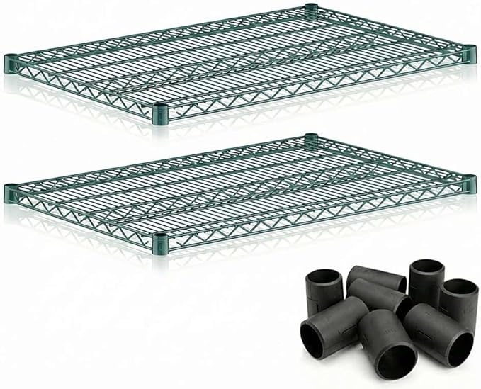 2 Pack Green Additional Wire Shelf for 24"x36" NSF Shelving Units, Replacement Shelves for Wire Rack