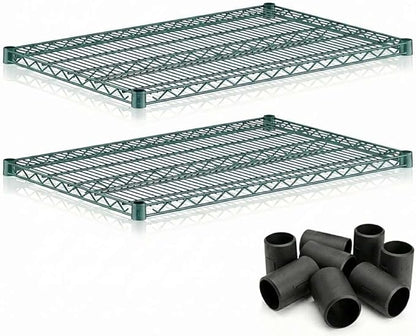 2 Pack Green Additional Wire Shelf for 24"x36" NSF Shelving Units, Replacement Shelves for Wire Rack