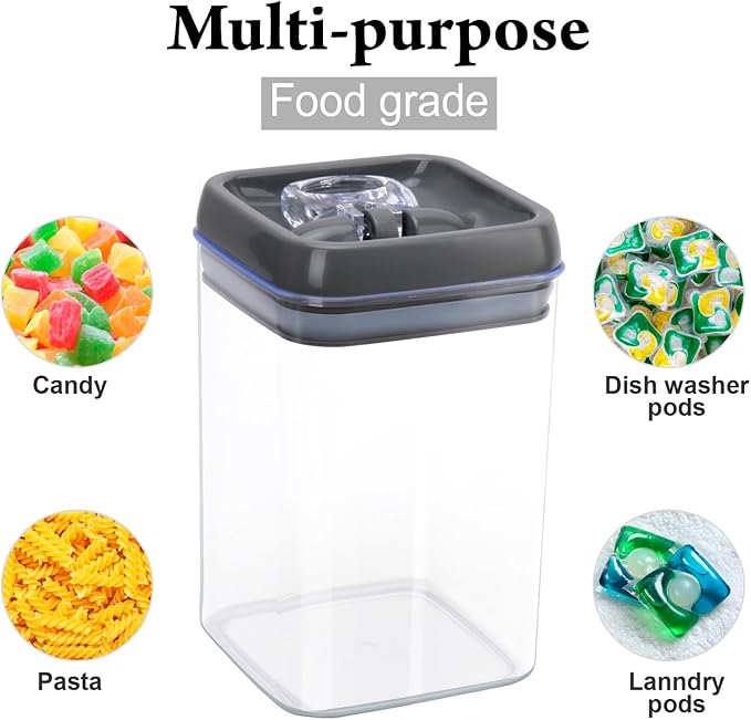 Dishwasher Pod Holder with Lid Laundry Pods Organizer 1.7L Large Capacity Airtight Food Storage Container, Clear Plastic Pantry Organization
