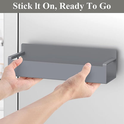 HuggieGems 6 Pack Magnetic Spice Rack Organizer for Refrigerator and Oven, Dark Grey Fridge Organizers and Storage for Kitchen