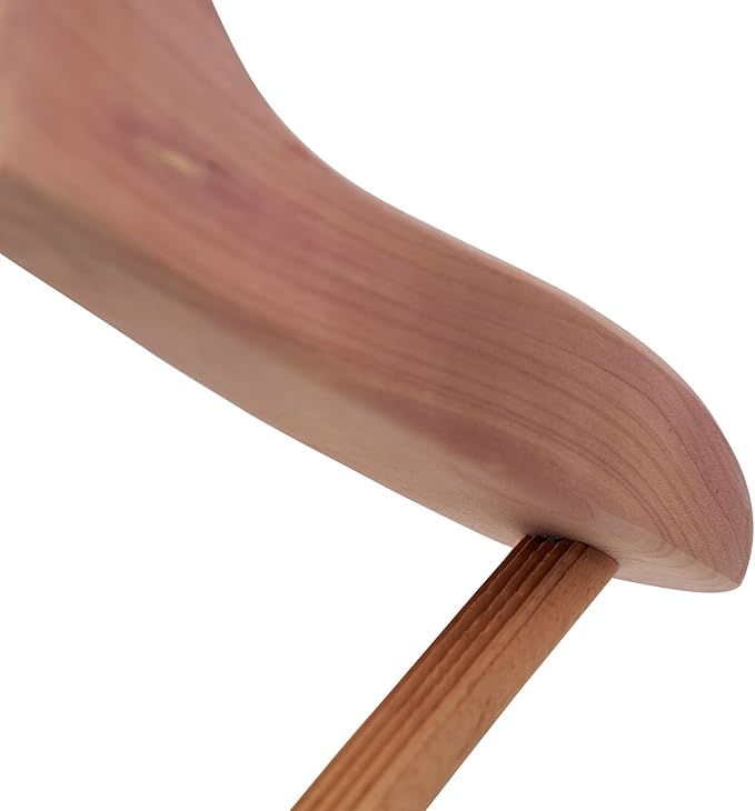 Household Essentials CedarFresh Deluxe Cedar Coat Hanger with Fixed Bar, Red,natural