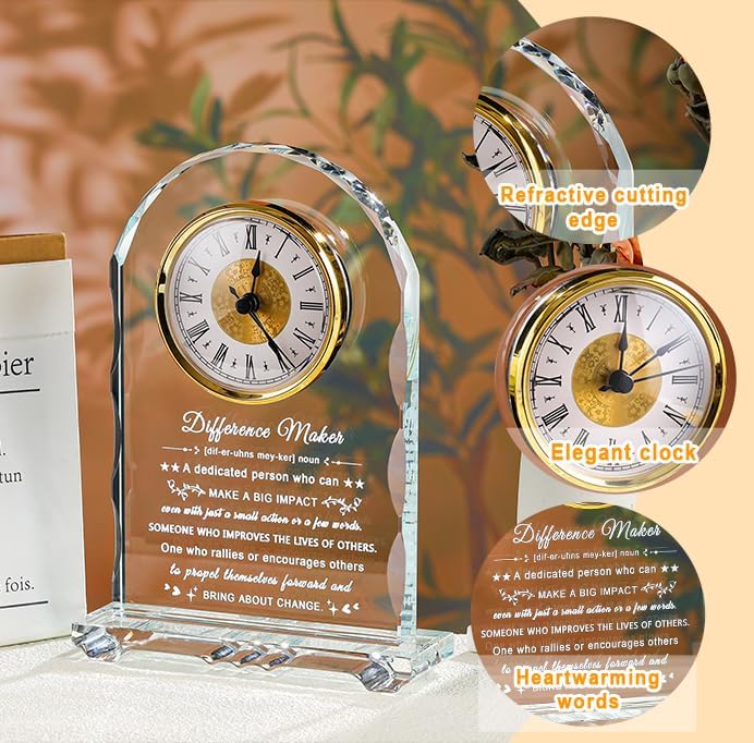Difference Maker Gifts for Women Men Thank You Inspirational Clock - Image 4